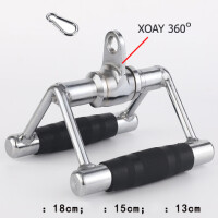 Tay cầm Chữ V xoay 360 kéo cáp tập lưng xô bọc cao su tại phòng gym