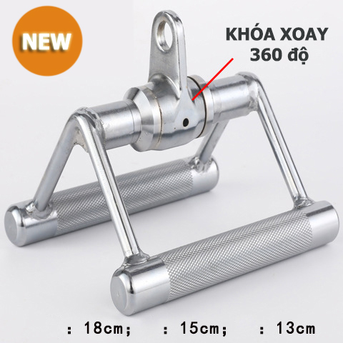 Tay cầm chữ V xoay 360 kéo cáp tập lưng xô vai tay bụng tại phòng gym